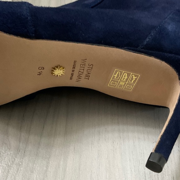 Stuart Weitzman Dark Blue Heeled Boots - Picture 13 of 15